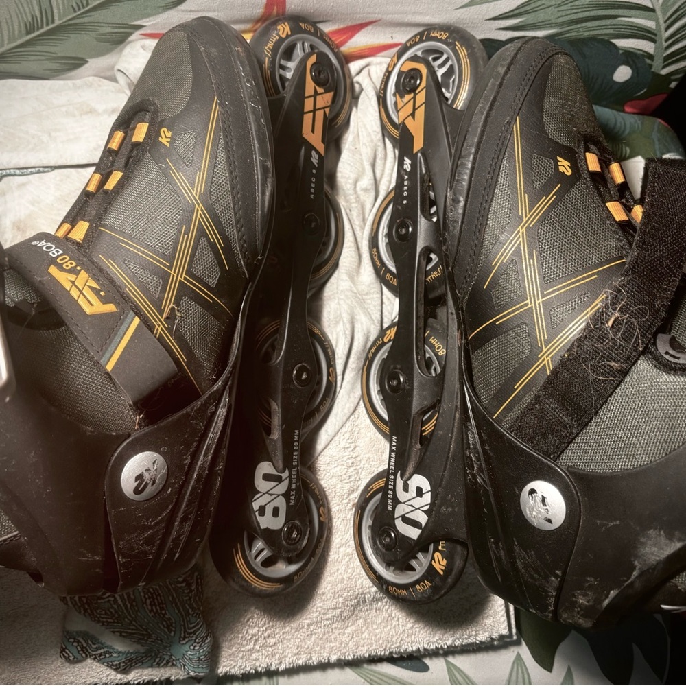 Black and Gold Inline Skates